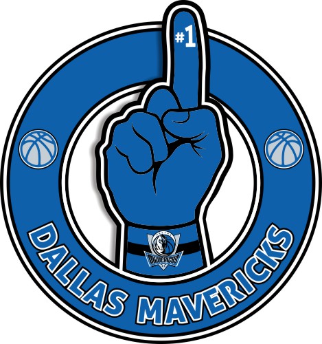 Number One Hand Dallas Mavericks logo vinyl decal